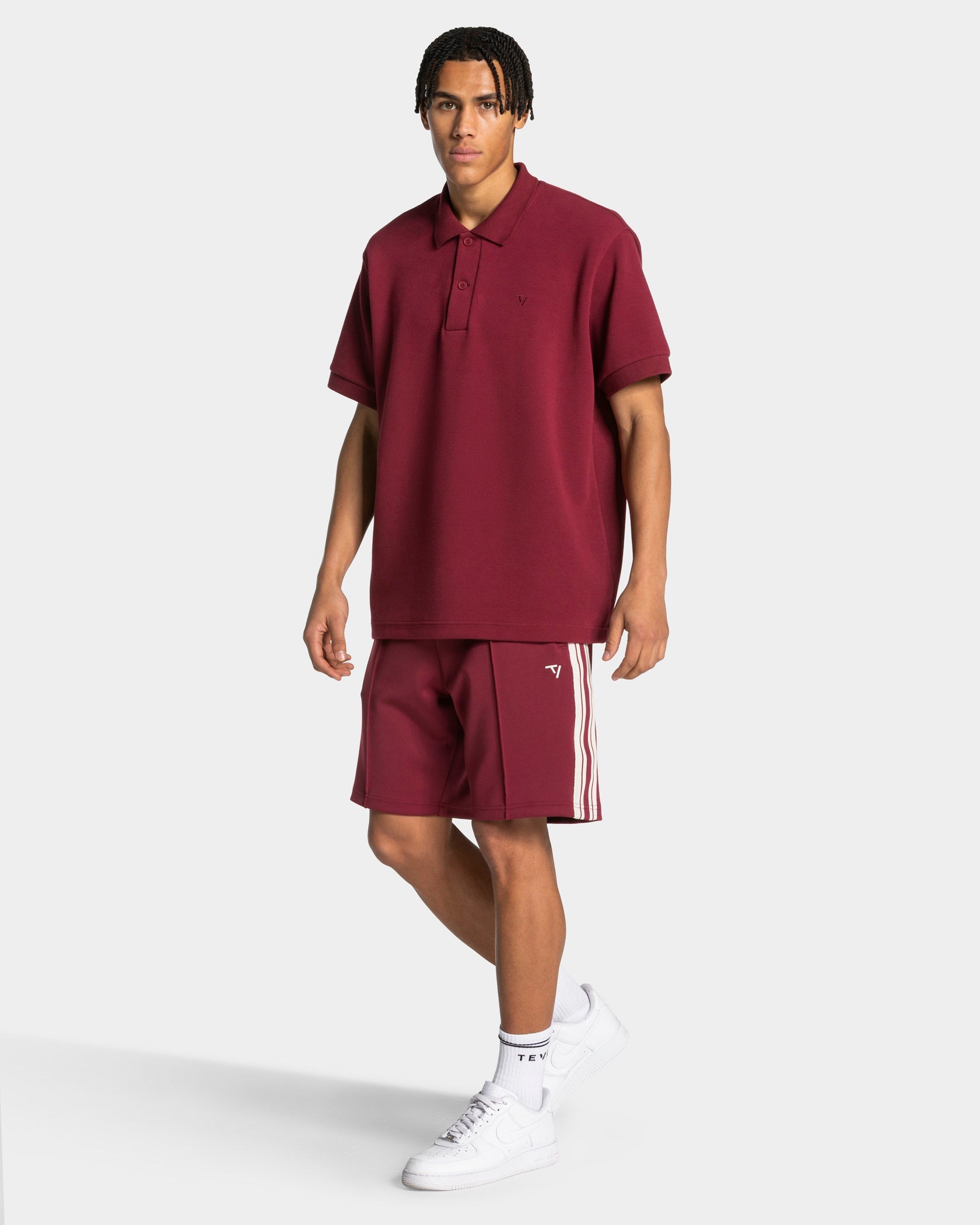 Club Oversized Polo "Weinrot"