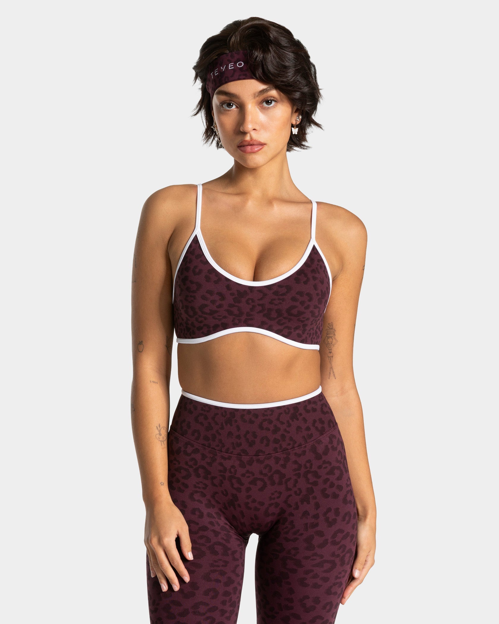 Brassière Contrastline « léopard Merlot »