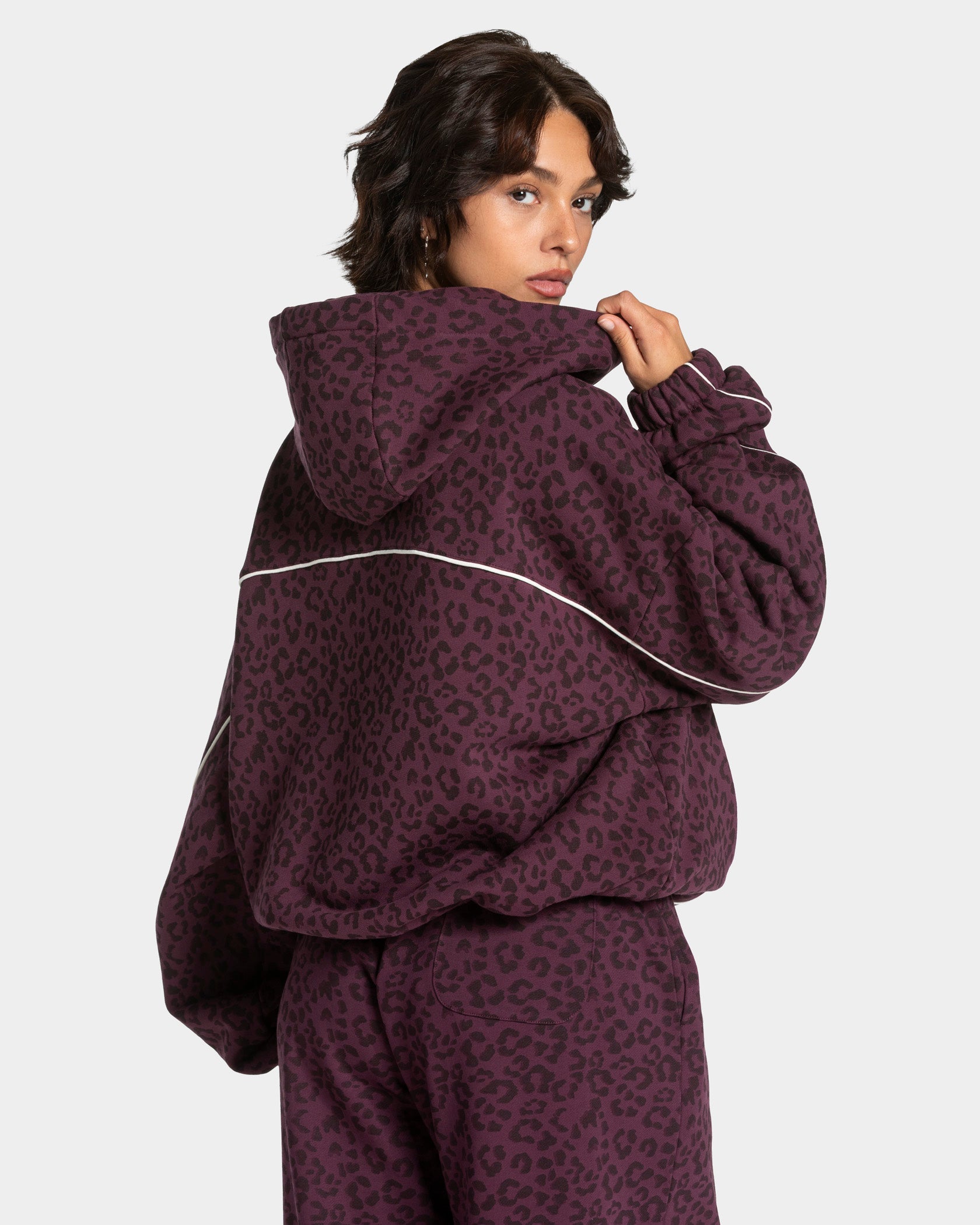 Sweat à capuche Contrastline "Leo Merlot"