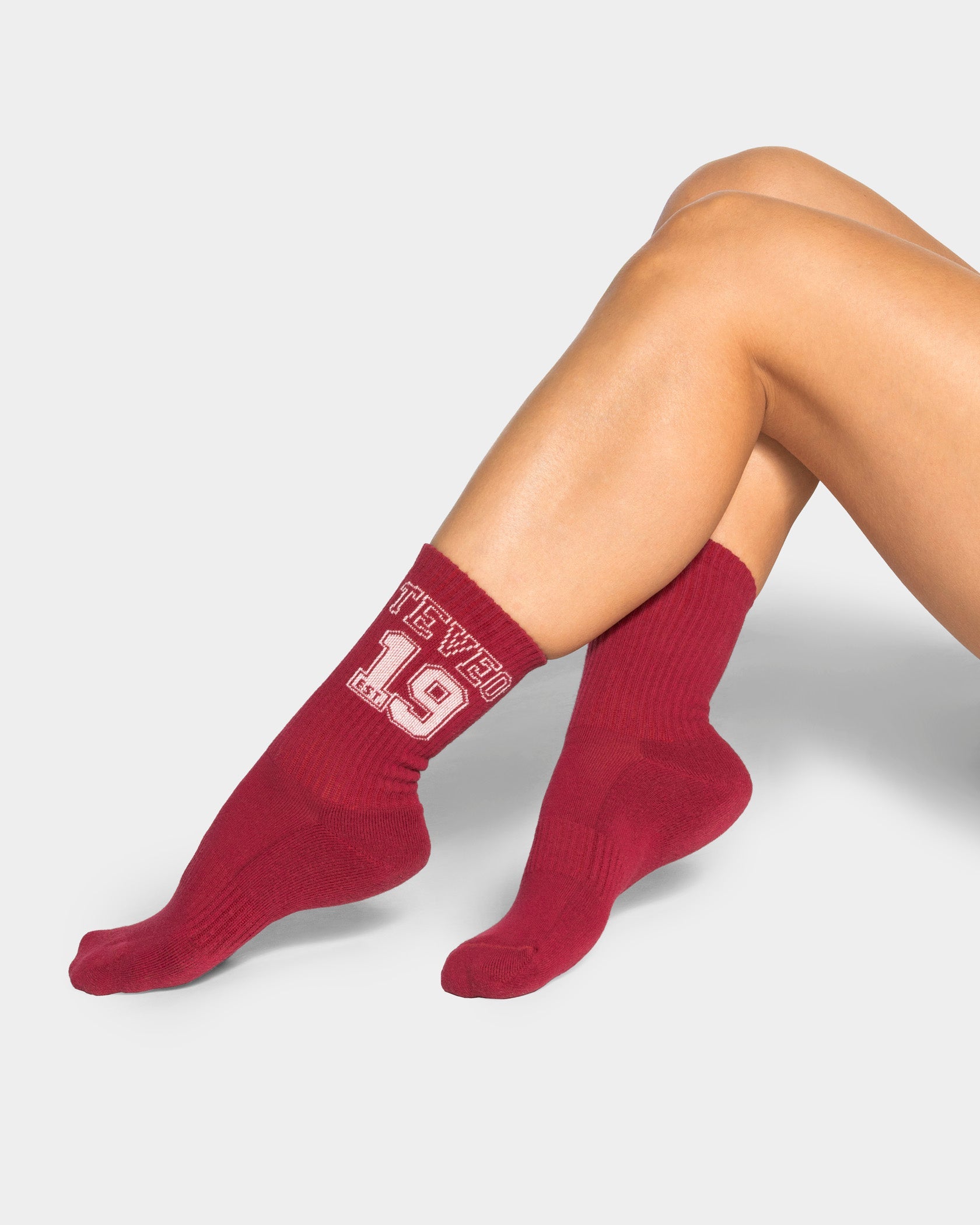 Chaussettes Football « Cranberry/blanc cassé »