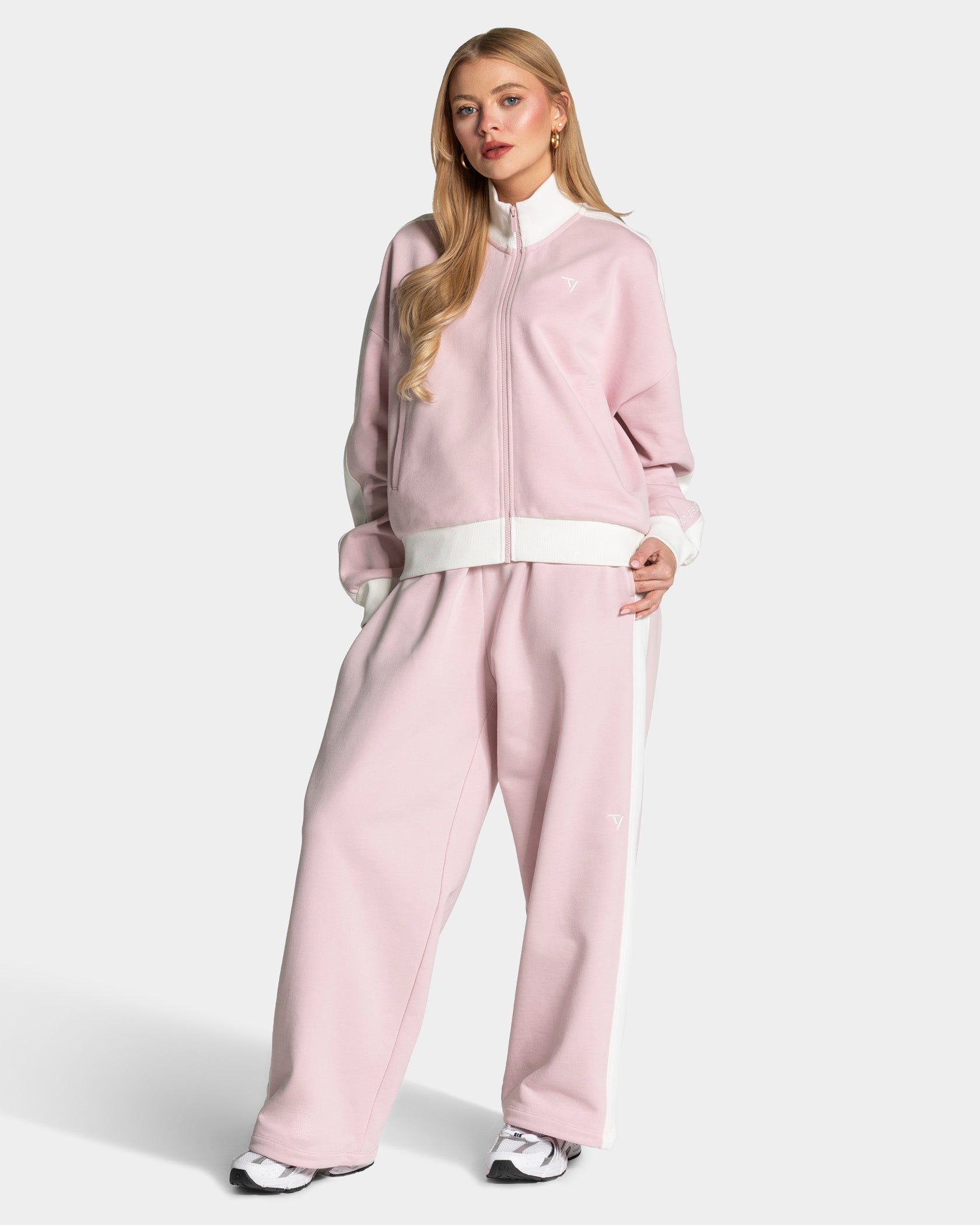 Pantalon de jogging Wide Leg Football « Rose »