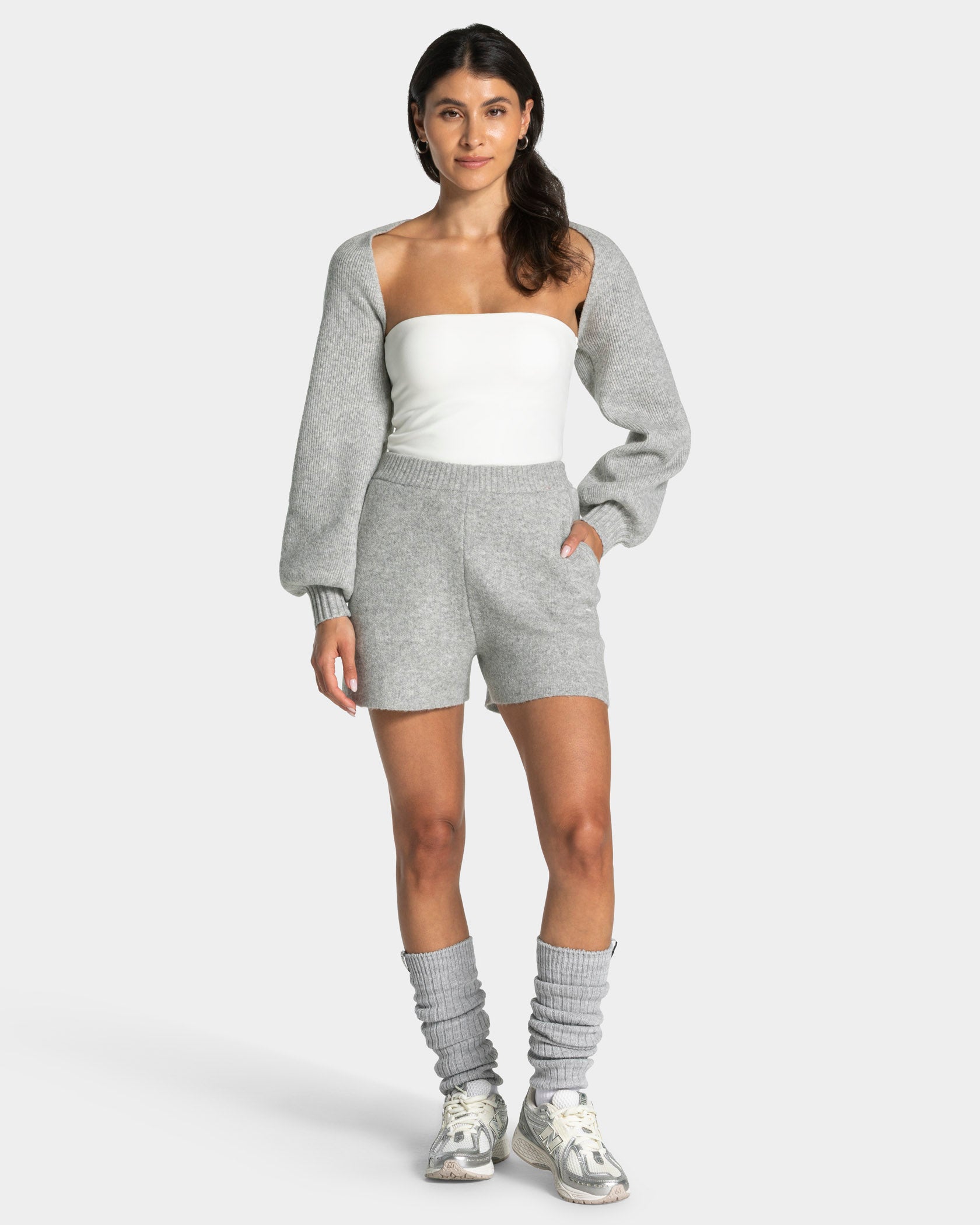 Knit Shorts "Grau Meliert"