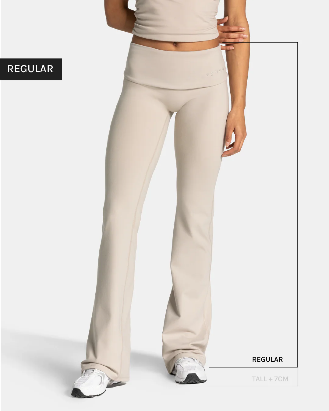 Mellow Fold Over Flared Leggings Regular "Cream"