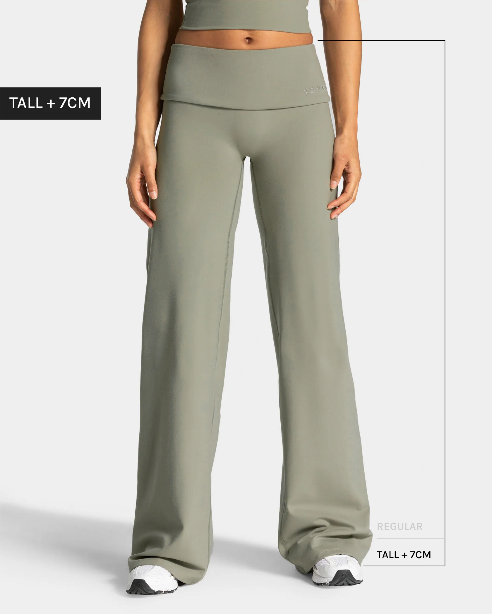 Mellow Fold Over Straight Leg Pants Tall "Khaki"