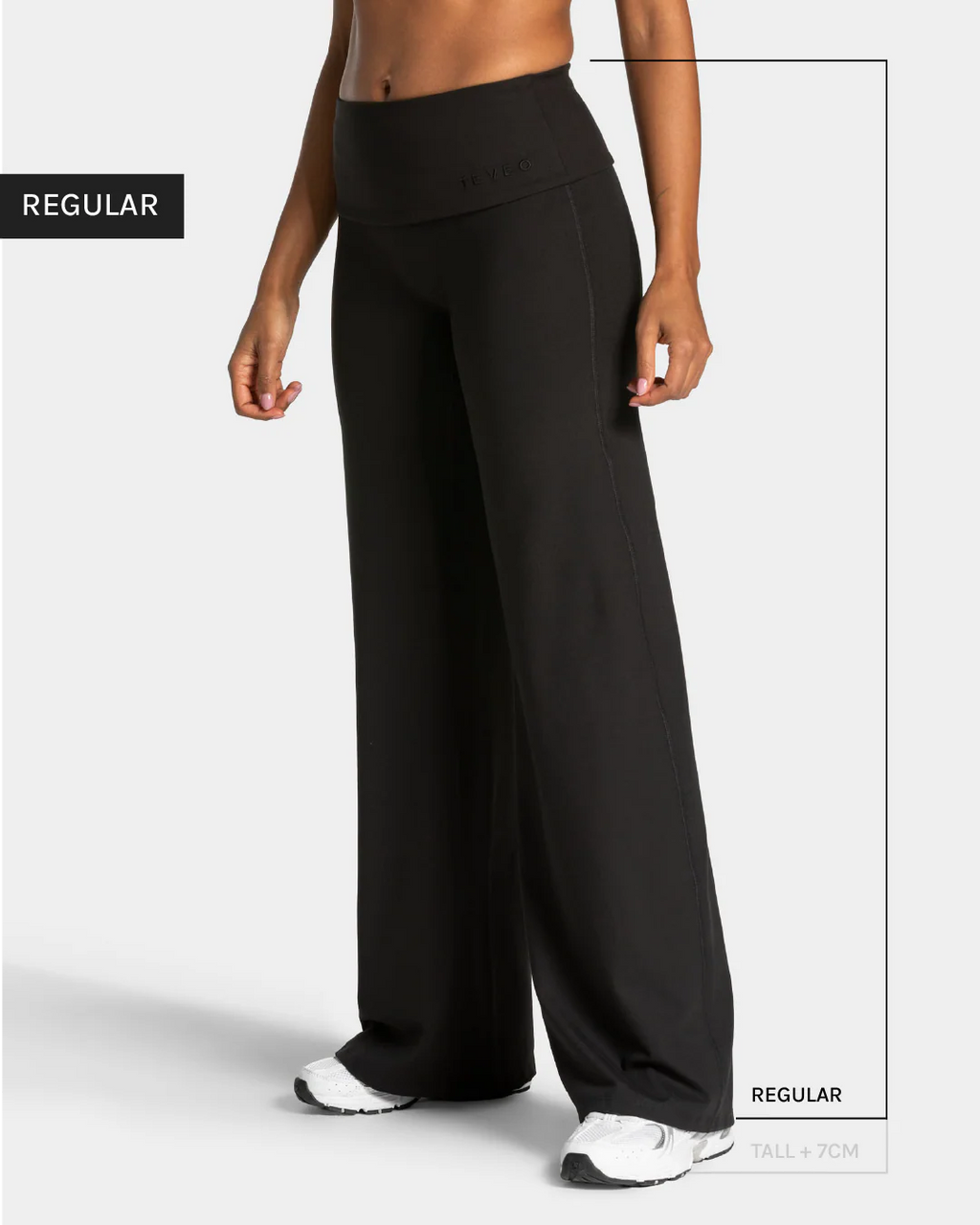 Mellow Fold Over Straight Leg Pants Regular "Schwarz"