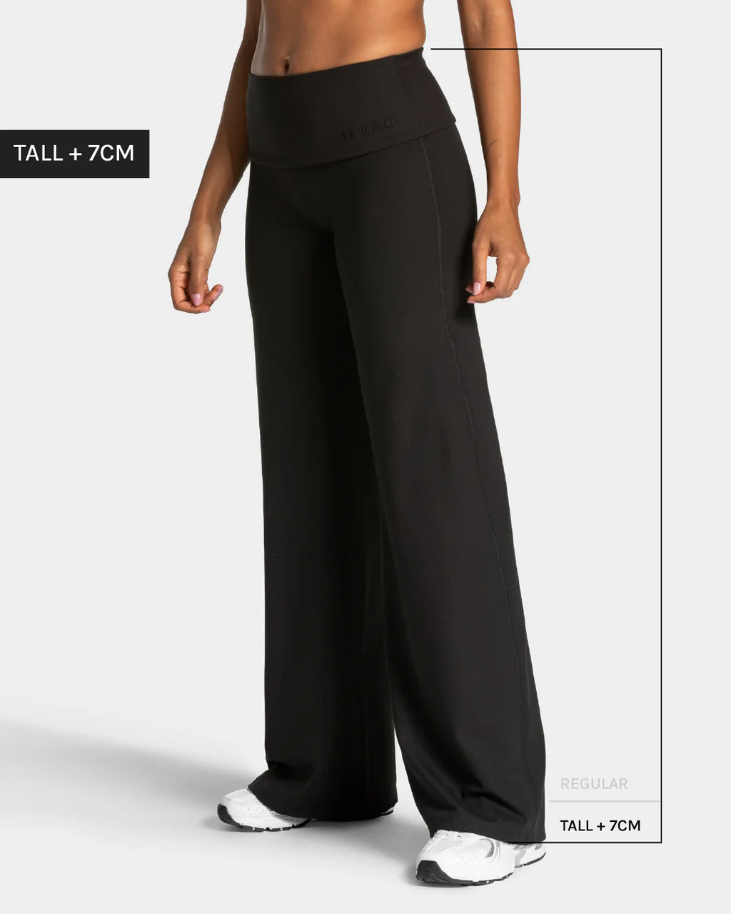 Mellow Fold Over Straight Leg Pants Tall "Schwarz"