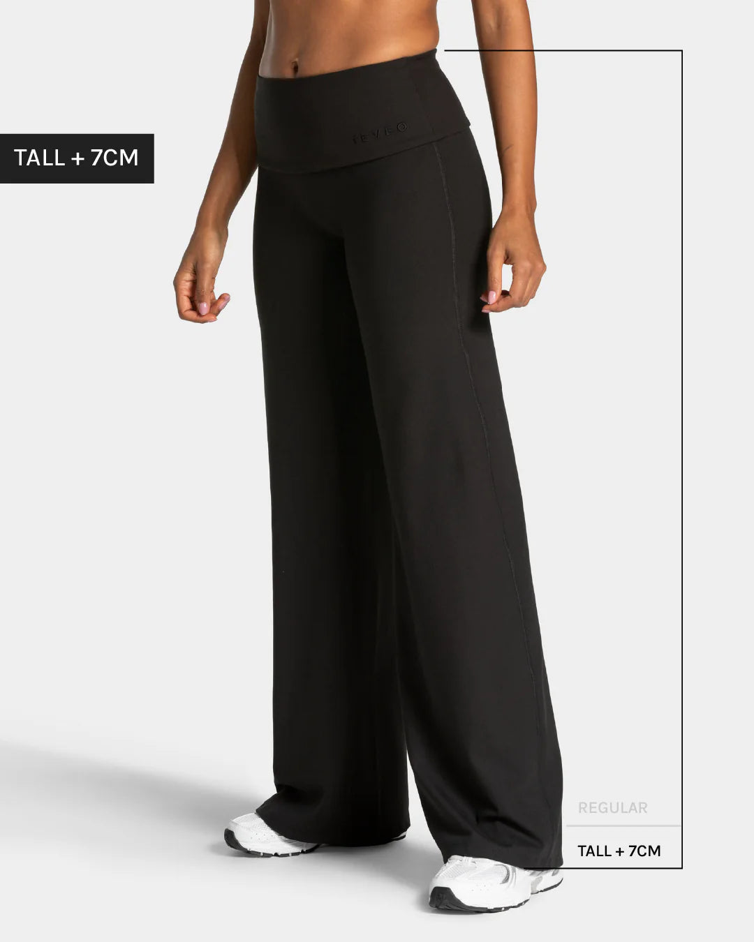 Mellow Fold Over Straight Leg Pants Tall "Schwarz"