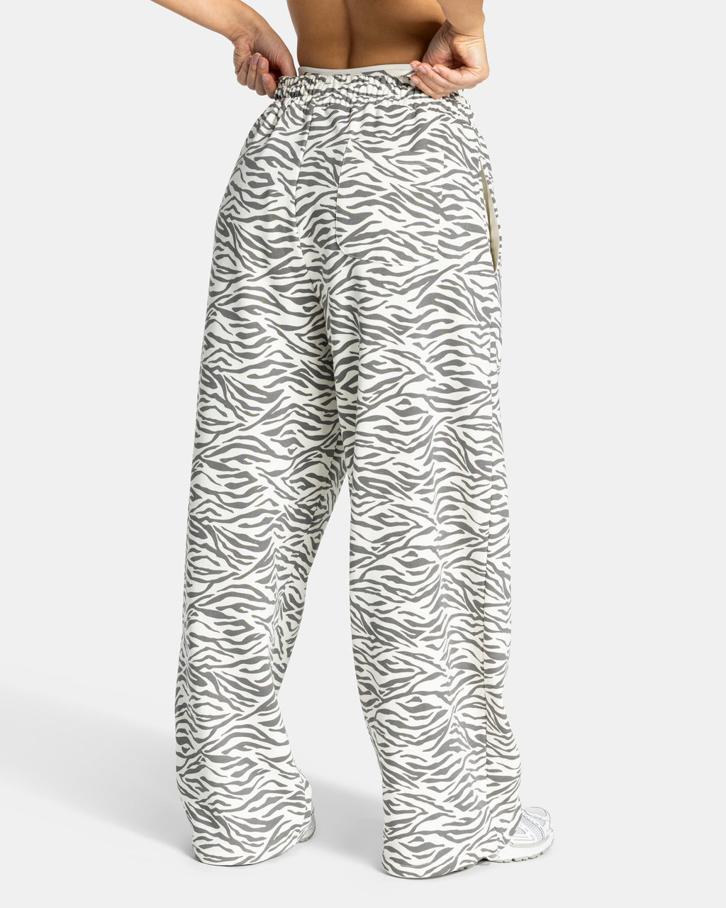 Pantalon de jogging Wide Leg Contrastline « zèbre blanc cassé »